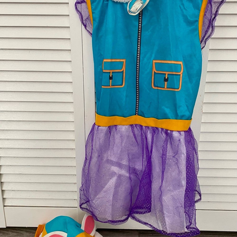 Nickelodeon paw patrol Everest Blue and Purple Kids Costume with bag and hat